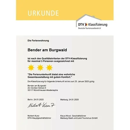 Hébergement de vacances Bender Am Burgwald Comfortable *